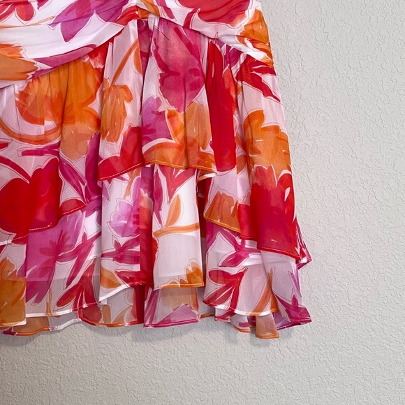 Milly Pink and Orange Floral Skirt - Picture 3 of 9